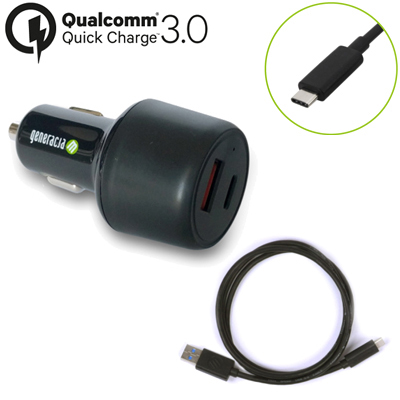 Ładowarka samochodowa z dwoma portami USB z przewodem do ładowania i synchronizacji